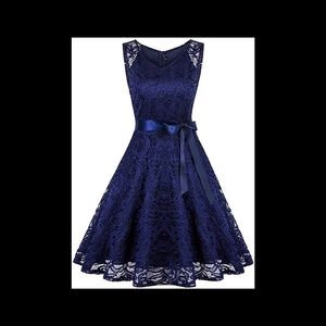 Women's Floral Lace Short Bridesmaid Dress